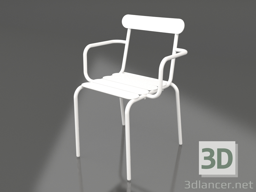 modello 3D Sedia da pranzo (Bianco) - anteprima