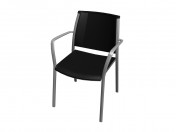 Stackable chair with armrests polipro