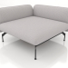 3d model Sofa module 1.5 seater deep with armrest 110 on the left (leather upholstery on the outside) - preview