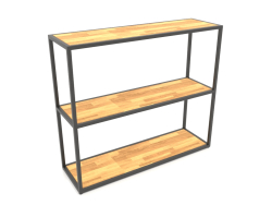 Rack-console rectangulaire (BOIS, 100x30x86, 3 étagères)