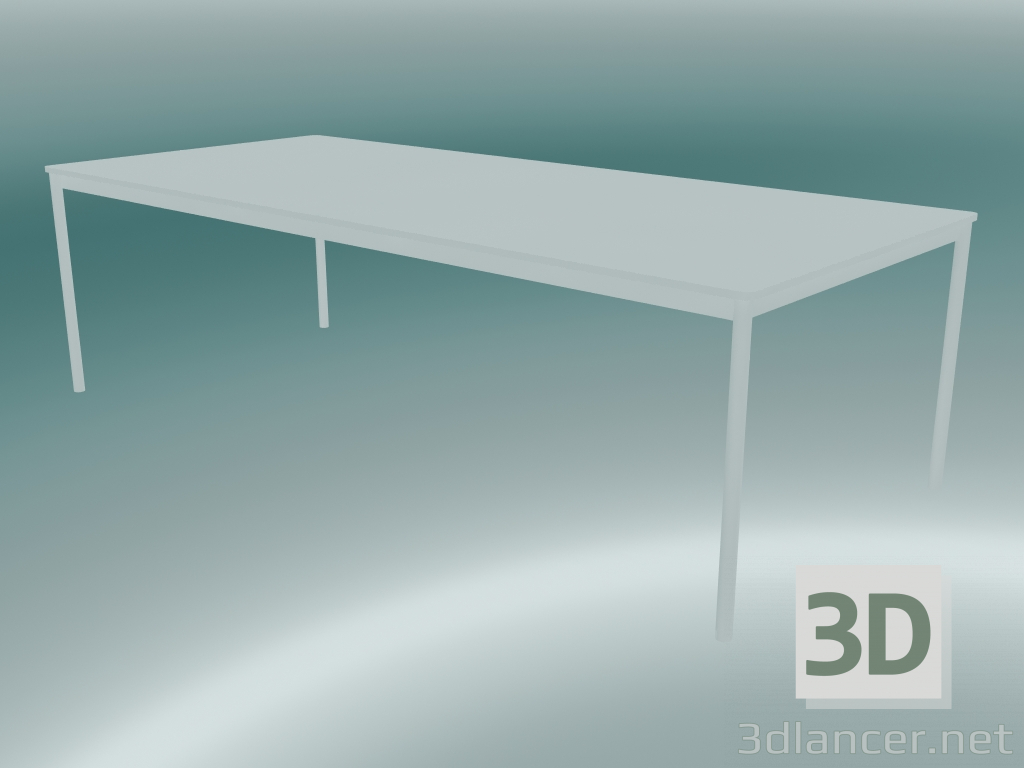 3d model Mesa rectangular Base 250x110 cm (Blanco) - vista previa