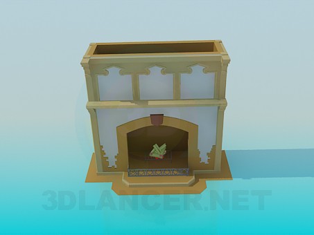 3d model Painted fireplace - preview