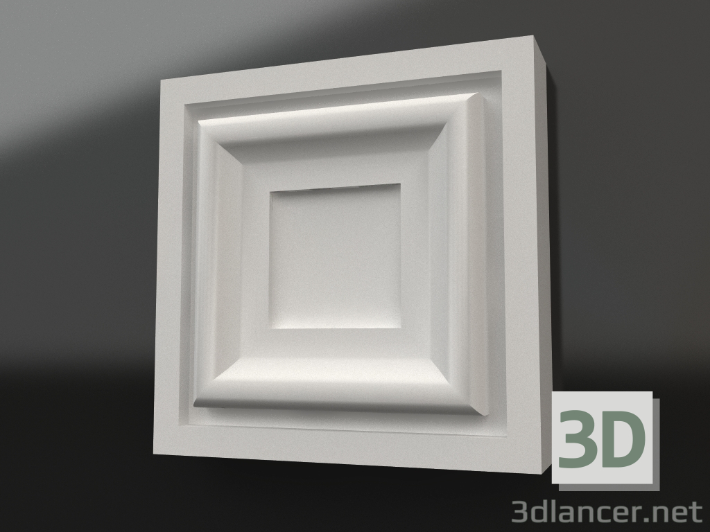 modèle 3D Élément décoratif en plâtre DE 017 (100x100x22) - preview