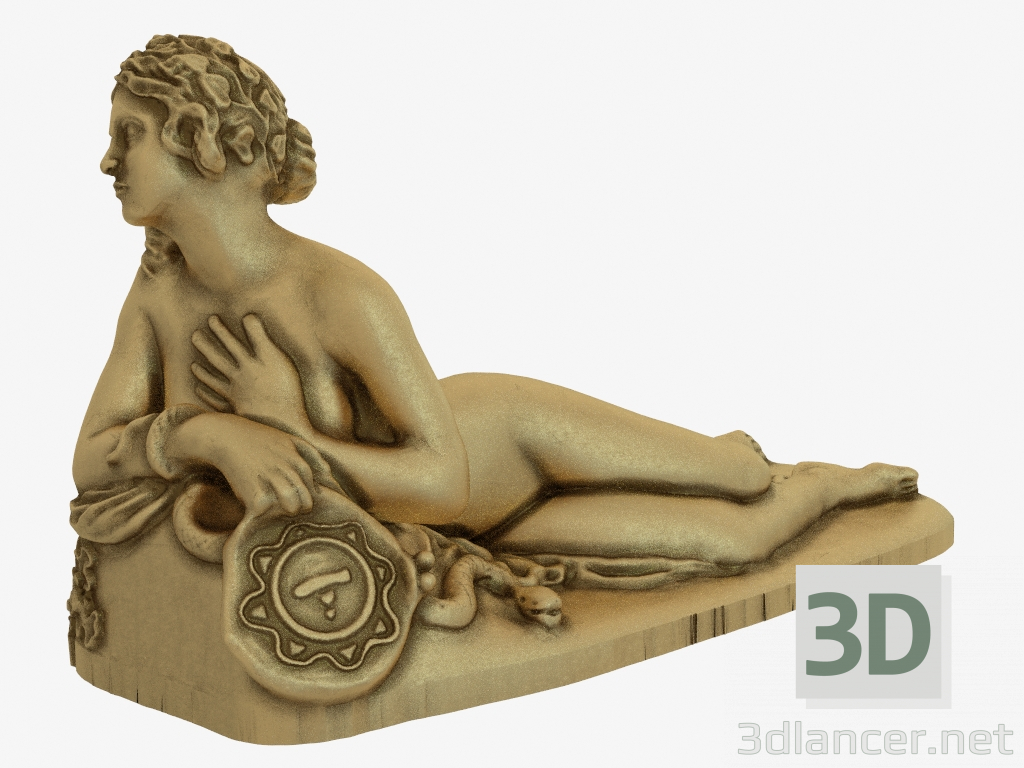 modello 3D Scultura in bronzo Dirceu - anteprima
