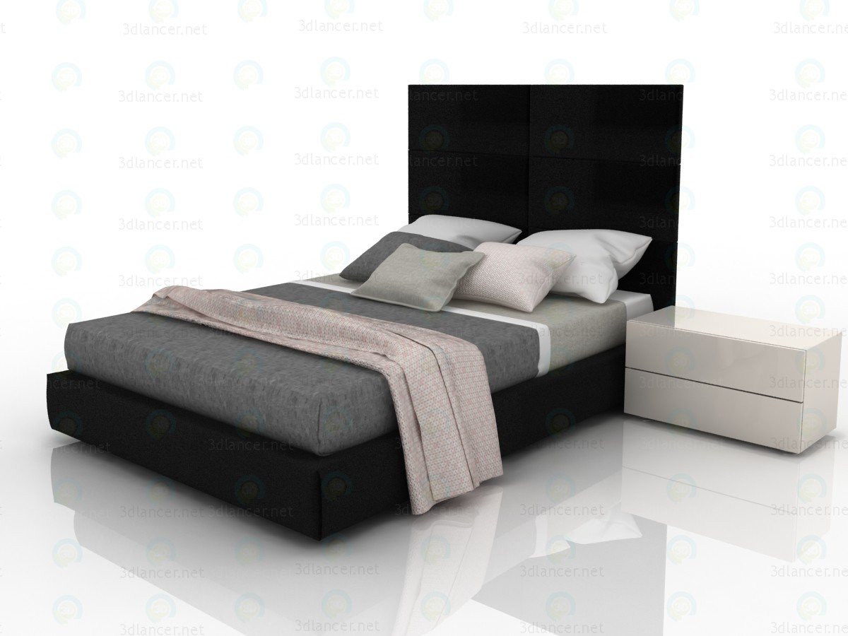 3d Кровать двуспальная Тори с ящиком для белья модель купить - ракурс