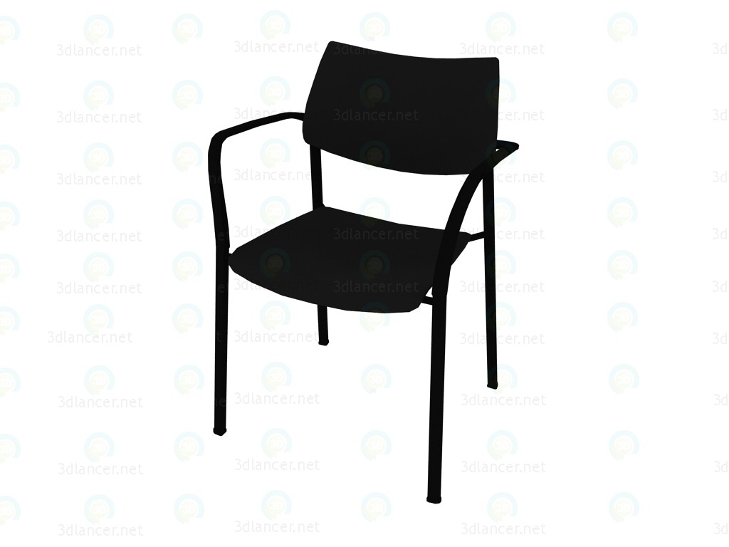 modello 3D Impilabile sedia con braccioli fatto di poliammide - anteprima