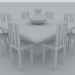3d model Square dining room - preview