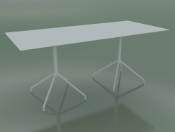 Table rectangulaire avec base double 5739 (H 72,5 - 79x179 cm, Blanc, V12)