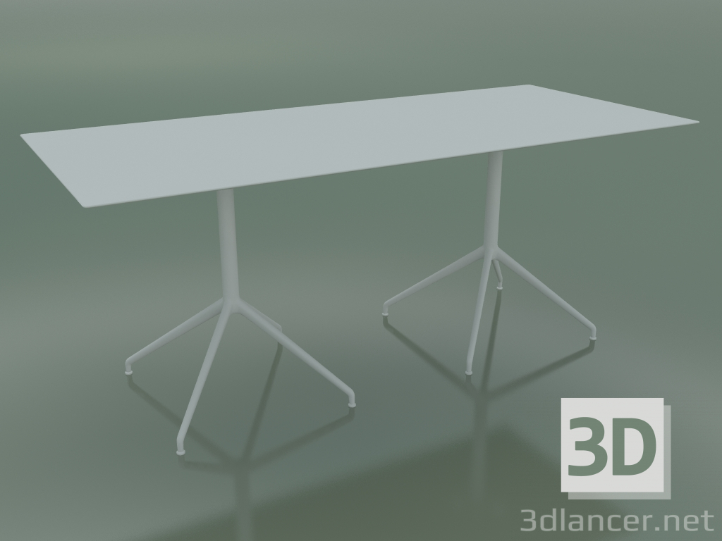 modello 3D Tavolo rettangolare con doppia base 5739 (H 72.5 - 79x179 cm, Bianco, V12) - anteprima