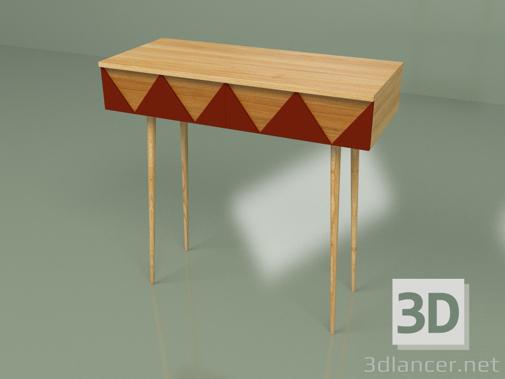 modèle 3D Console Woo Desk (bordeaux) - preview
