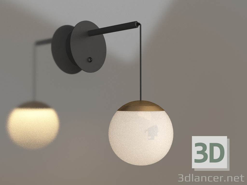 3D Modell Lampe SP-BEADS-WALL-HANG-R130-6W Day4000 (BK-GD, 180 °, 230V) - Vorschau