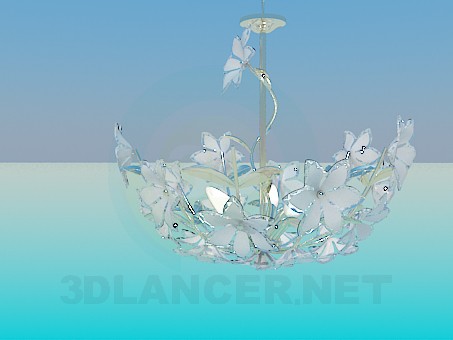 3d model Lámpara con flores - vista previa
