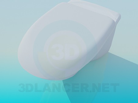 3D modeli Tuvalet kase bir kapak ile - önizleme
