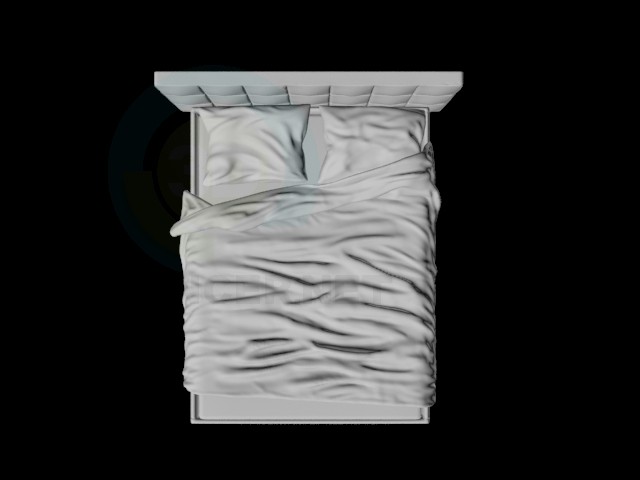 3D modeli buruşuk yatak - önizleme