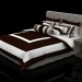 3d Bed with white-chocolate linens model buy - render