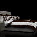 3d Кровать с бело-шоколадным постельным бельем модель купить - ракурс