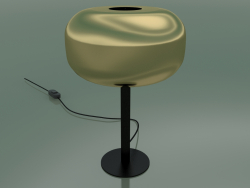 Tischlampe Caminia (Gold Lampenschirm, schwarzer Sockel)