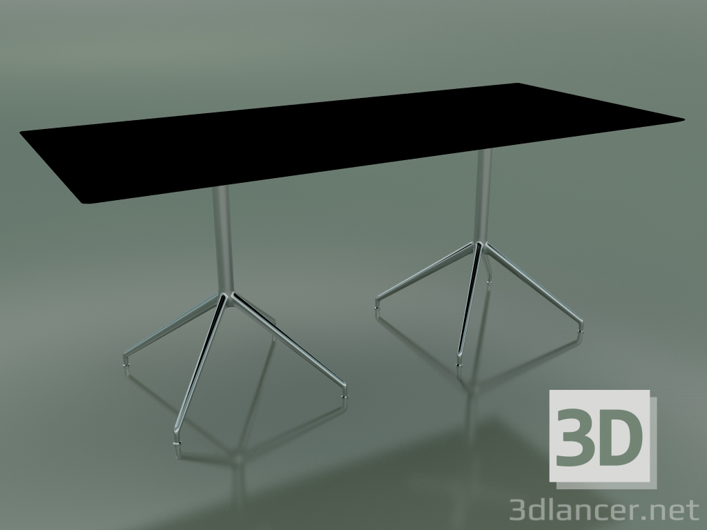 3D Modell Rechteckiger Tisch mit doppelter Basis 5739 (H 72,5 - 79x179 cm, schwarz, LU1) - Vorschau