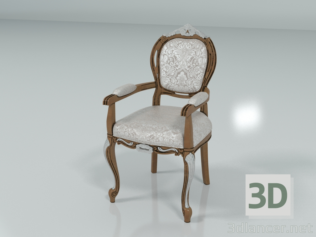 3D Modell Stuhl mit Armlehnen (Art. 13509) - Vorschau