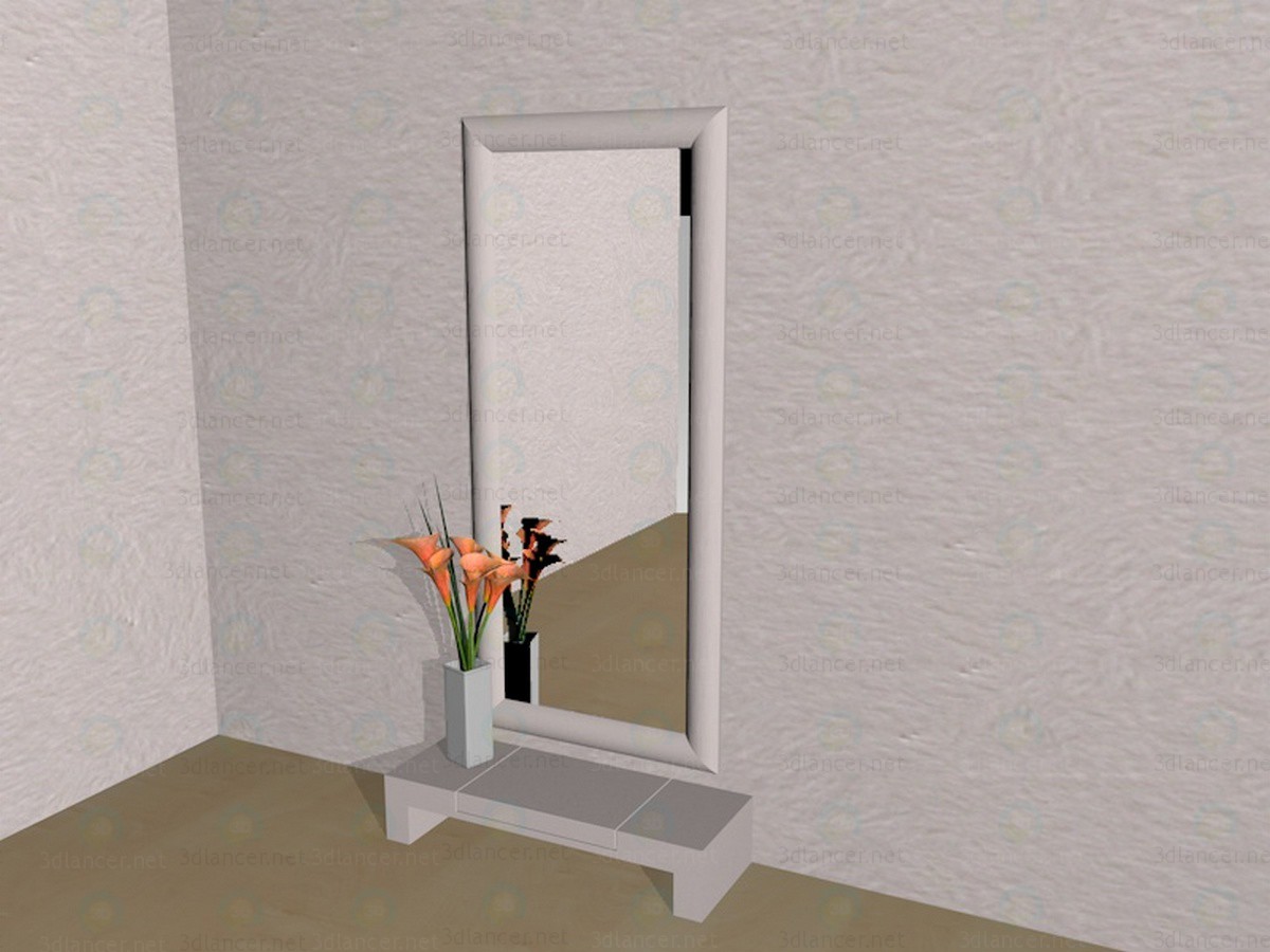 Modelo 3d Espelho no corredor - preview