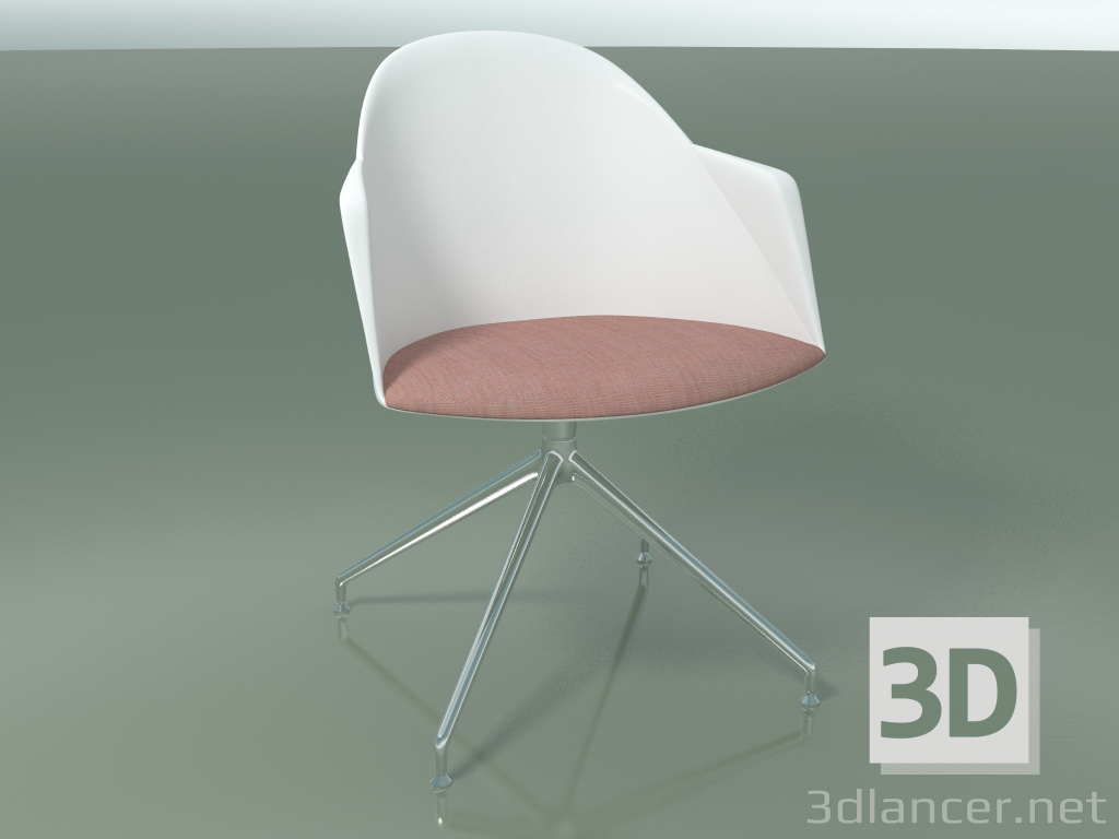 modello 3D Sedia 2230 (4 gambe, girevole, CRO, PC00001 polipropilene, con cuscino) - anteprima