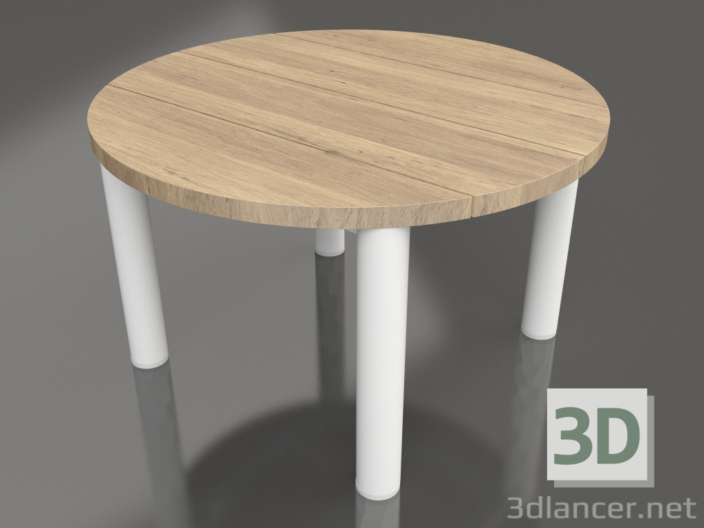 3d модель Стол журнальный D 60 (White, Iroko wood) – превью