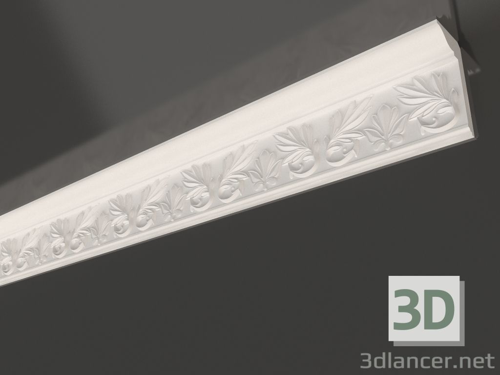 3d model Cornisa de techo con moldura de yeso KL 002 (100x50x1200) - vista previa