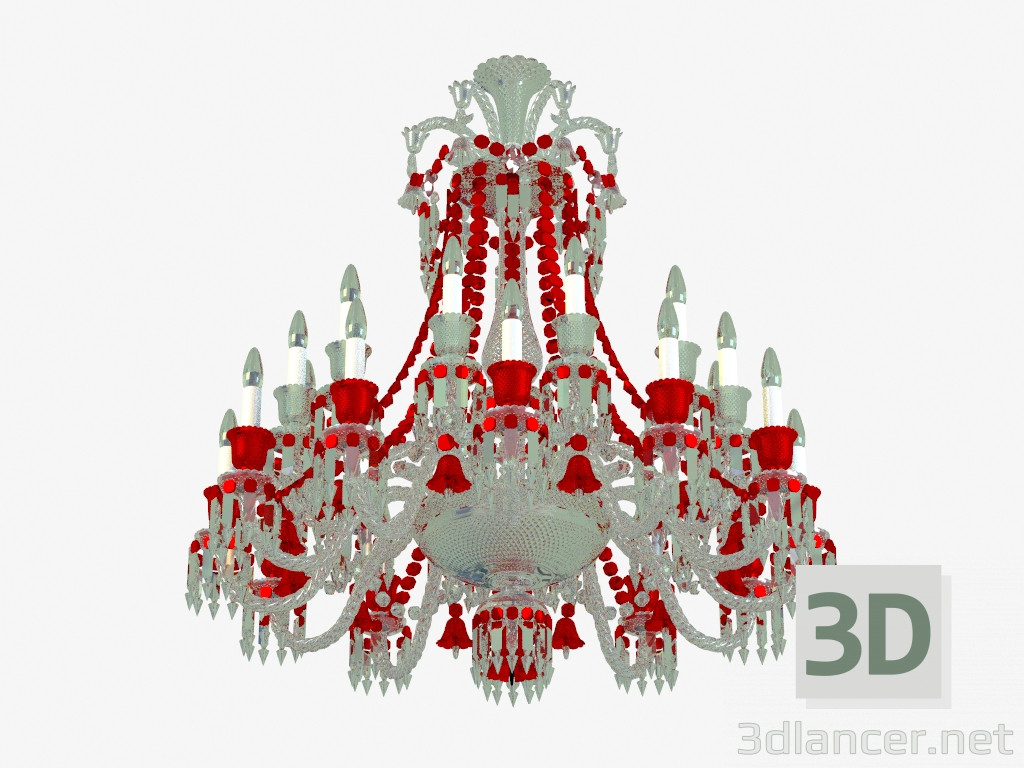 3D Modell Люстра Zenith Kronleuchter CCL 24L rot 2 606 571 - Vorschau