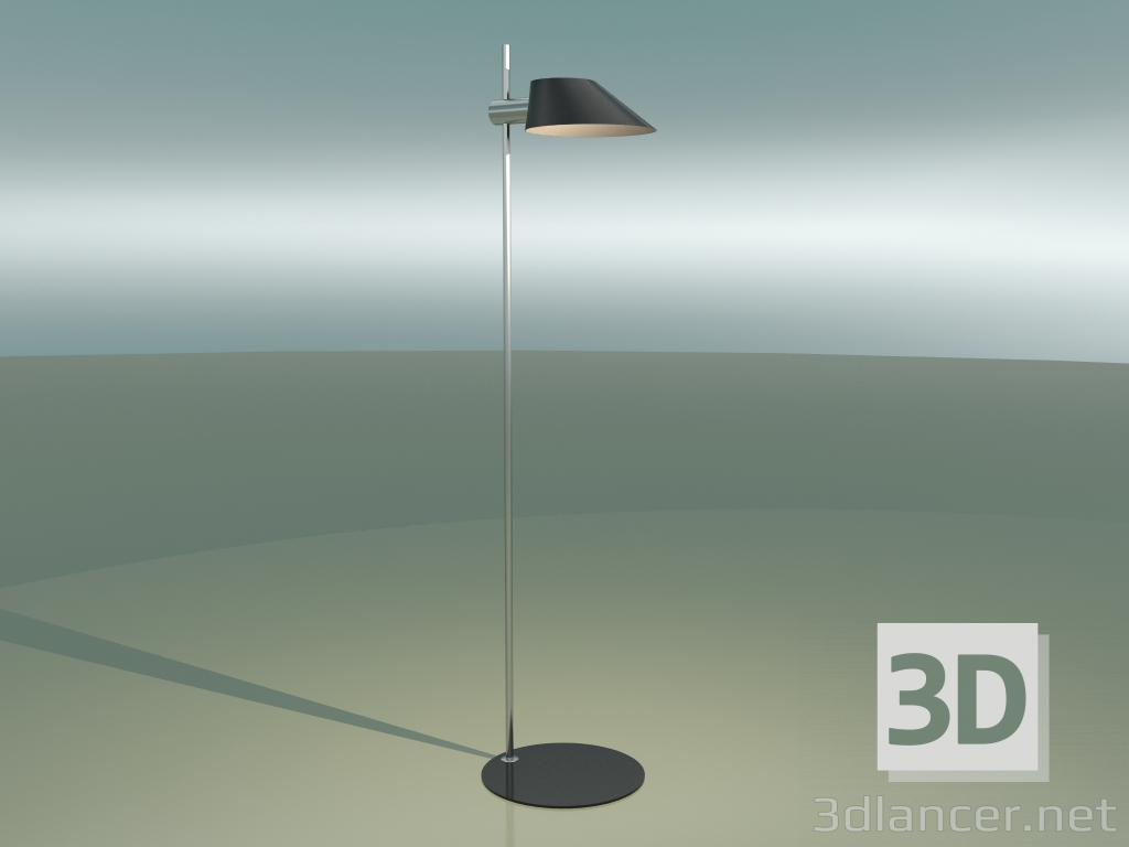 3D modeli Zemin lambası Danca (Krom) - önizleme