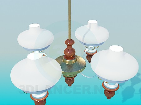 modello 3D Pitture del soffitto lampadario spoluzakrytymi - anteprima