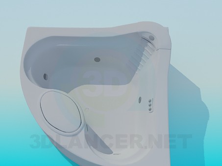 modello 3D Bagno con vasca idromassaggio - anteprima