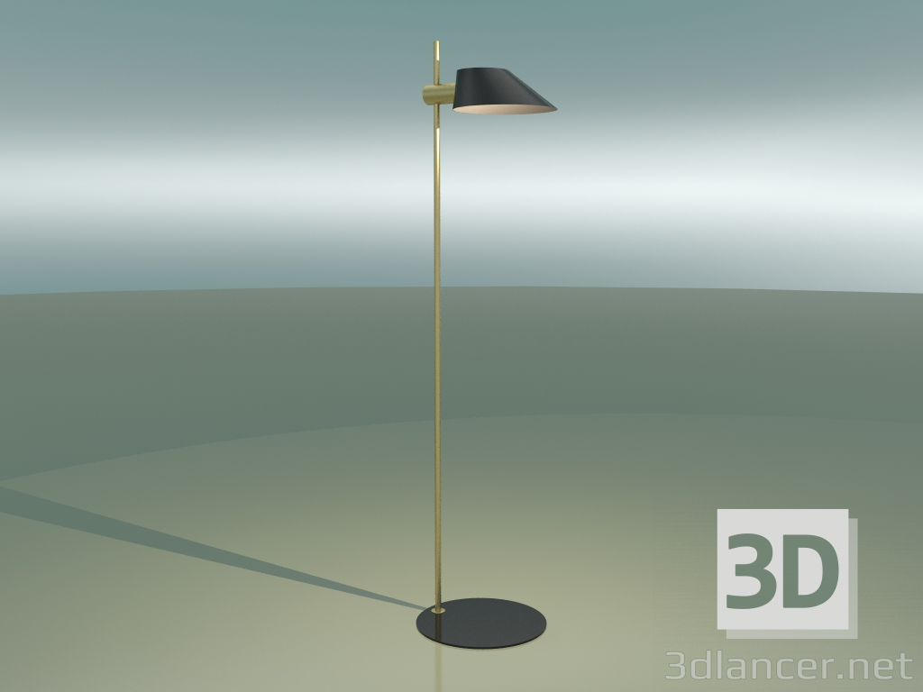 3D modeli Zemin lambası Danca (Altın) - önizleme