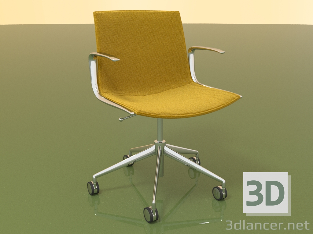 3 डी मॉडल कुर्सी 6207 (5 पहिये, कुंडा, आर्मरेस्ट के साथ, LU1, गद्दी और तकिया के साथ) - पूर्वावलोकन