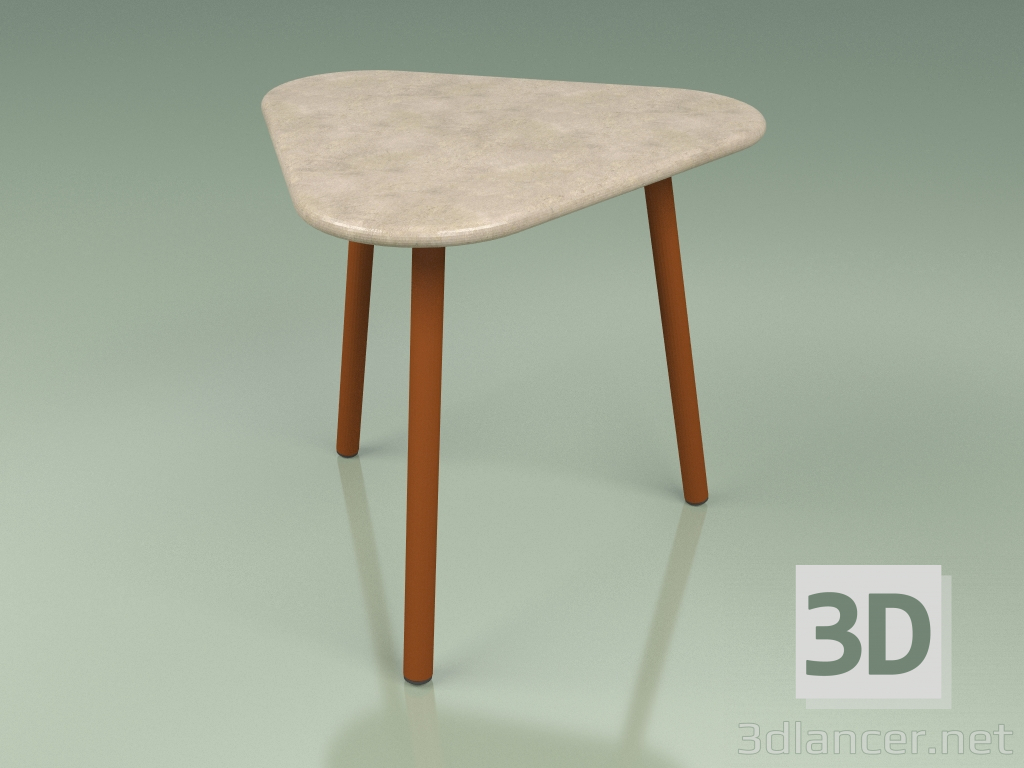 modello 3D Tavolino 010 (Metallo Ruggine, Pietra Farsena) - anteprima