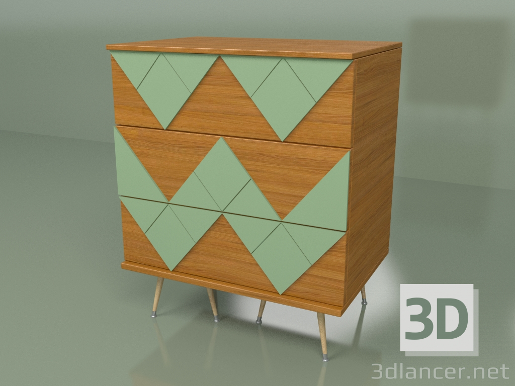 3d model Chest of drawers Lady Woo with a colored pattern (cale) - preview