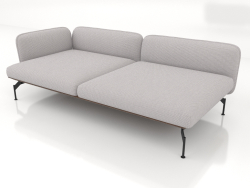 Módulo de sofá de 2,5 plazas de fondo con reposabrazos 85 a la izquierda (revestimiento de cuero en 