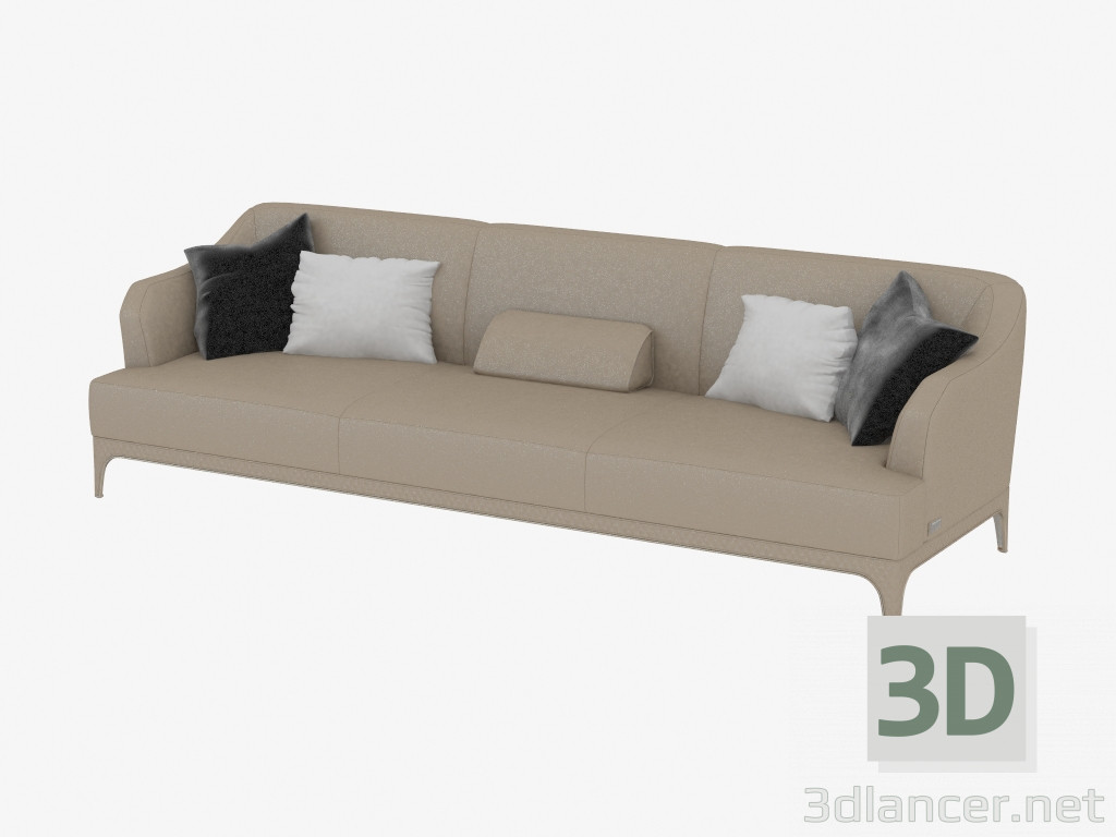 3D Modell Sofa Viersitzer Leder Oscar (302х98х89) - Vorschau