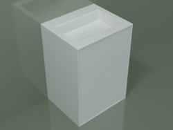 Washbasin with drawers (03UC36401, Glacier White C01, L 60, P 50, H 85 cm)
