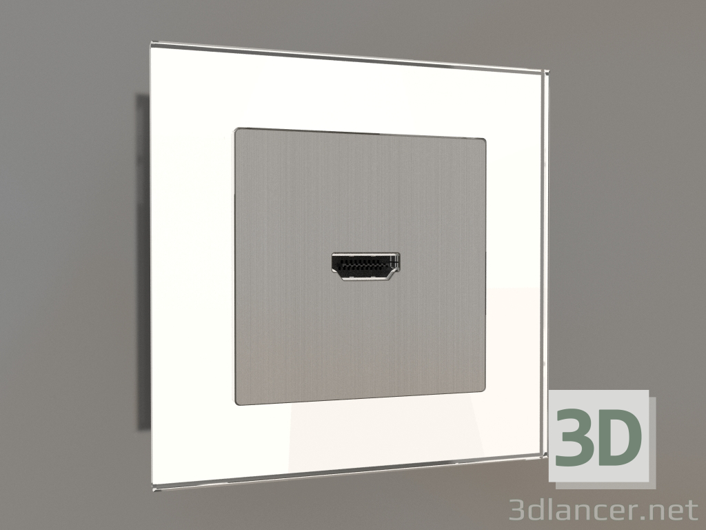 modello 3D Presa HDMI (nichel spazzolato) - anteprima
