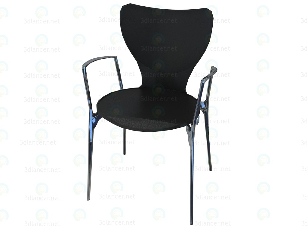 modèle 3D Chaise empilable avec accoudoirs en polyamide - preview