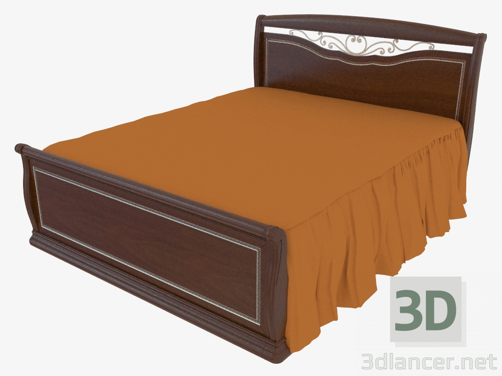 3d модель Двоспальне ліжко з спинкою для ніг (1758х1233х2175) – превью