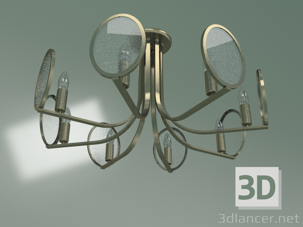 modello 3D Lampadario a soffitto 60073-8 (bronzo antico) - anteprima