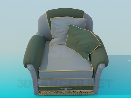 3d модель Кресло с подушками – превью
