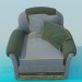 3d модель Крісло з подушками – превью