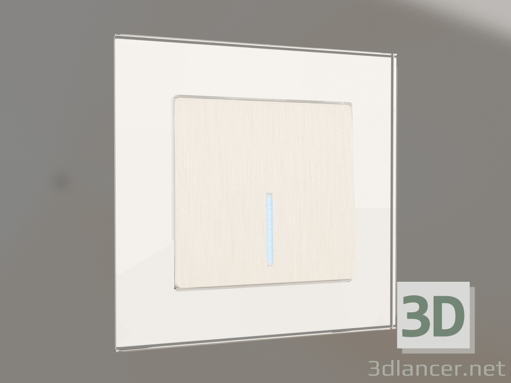 3D Modell Eintastenschalter mit Hintergrundbeleuchtung (Perlmutt geriffelt) - Vorschau