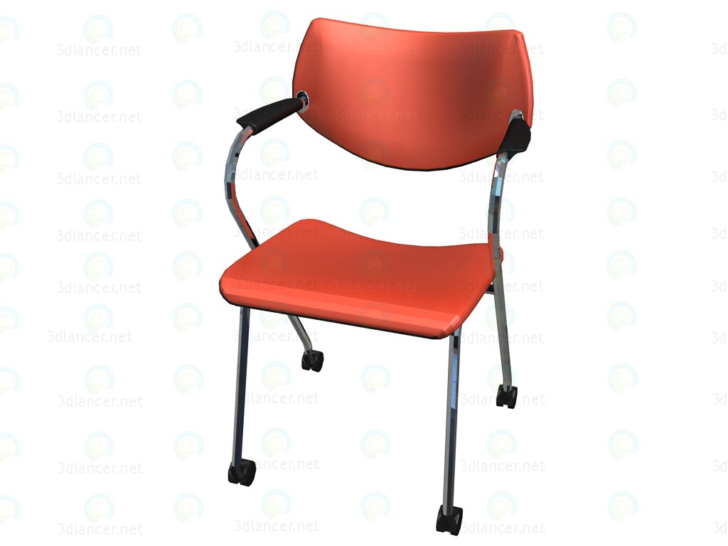 Modelo 3d Cadeira empilhável com rodas - preview