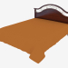 3d модель Двуспальная кровать с темной отделкой (1770х1137х2097) – превью