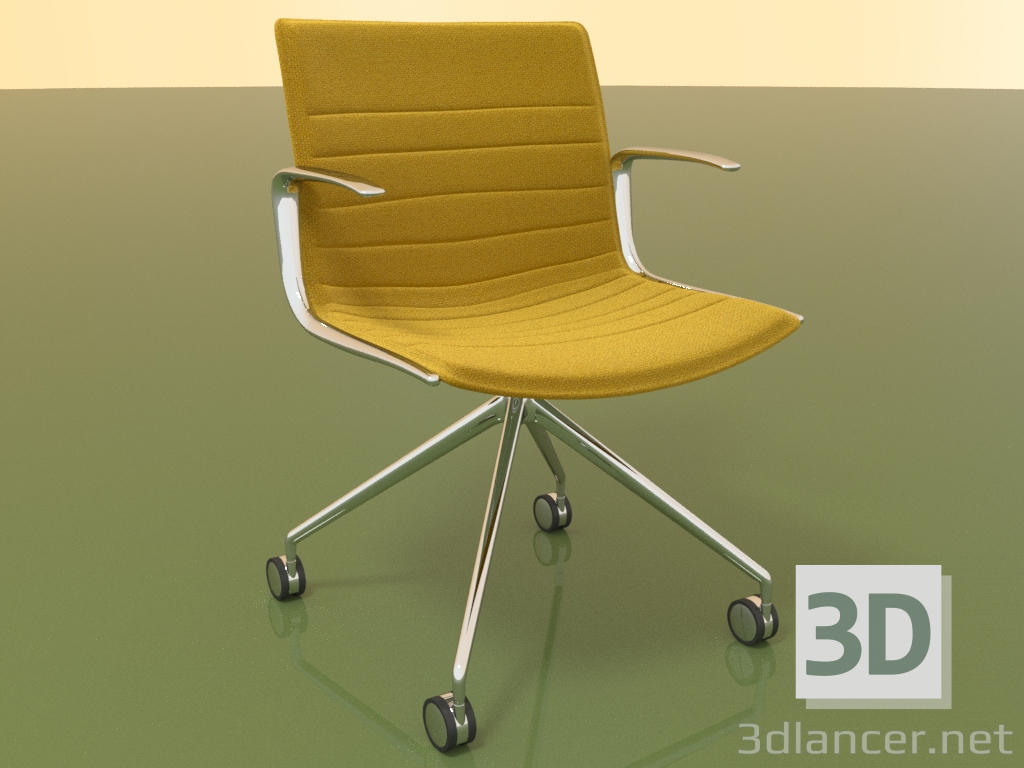 3d model Chair 6201 (4 castors, with armrests, LU1, with padding) - preview