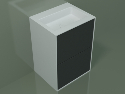 Washbasin with drawers (03UC36401, Deep Nocturne C38, L 60, P 50, H 85 cm)