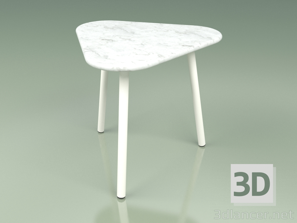 3d model Mesa auxiliar 010 (Metal Milk, Carrara Marble) - vista previa